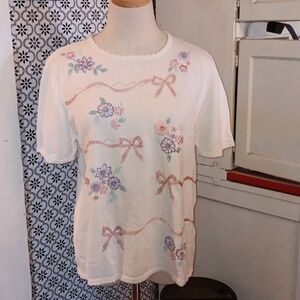 Alfred Dunner embroidered sweater small